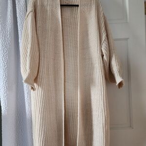 Pol Cozy Cream Open-Front Sweater